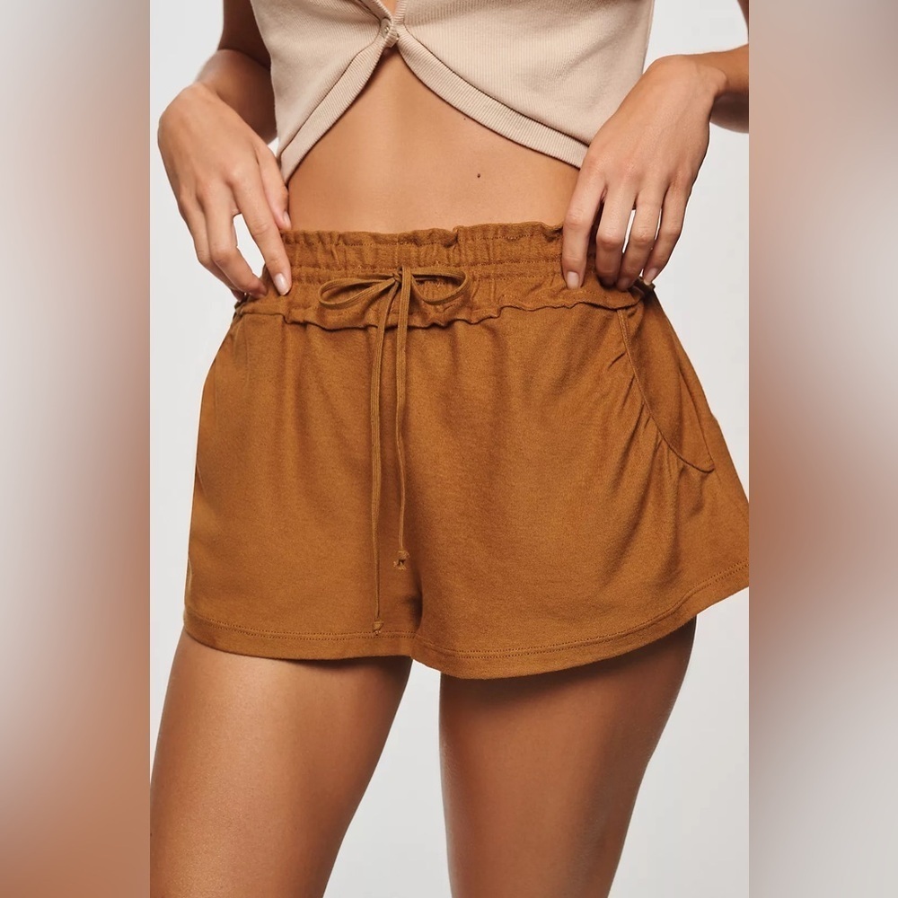 NWT Daily Practice by Anthropologie Pull-On Sweat Shorts Size XXS Bronze
